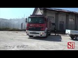 Frattamaggiore (NA) - Incendio in un capannone nella Stazione Ferroviaria -2- (31.03.14)