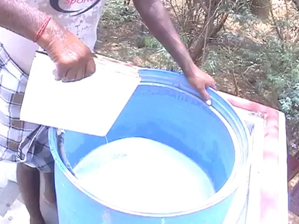 2 STEP II    SOAKING TILES IN NANO WATER FOR 30 minutes. This is to make each tile as water proof conforming to Rilem Test Method 11.4.