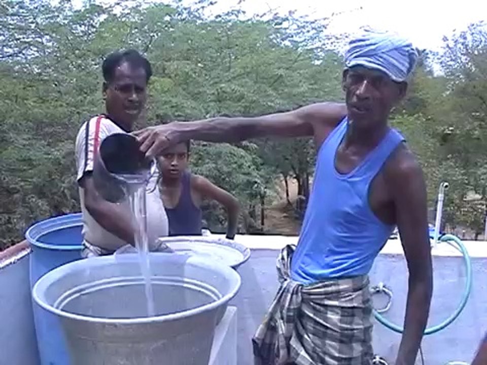 4 STEP IV      abc WATER PROOF CEMENT SLURRY(Admixtures added). This will help, in case of rain, during tile fixing.