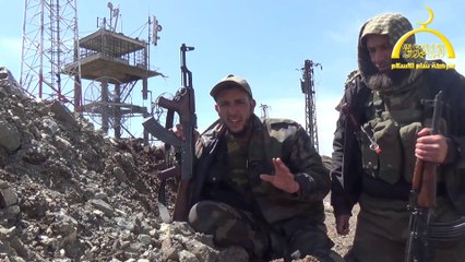 حركة شام الإسلام 2014/04/01 :كلمة لأحد المجاهدين من فوق برج45 تنفي سيطرة الجيش النصيري عليه
