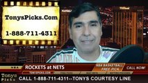 Houston Rockets vs. Brooklyn Nets Pick Prediction NBA Pro Basketball Odds Preview 4-1-2014