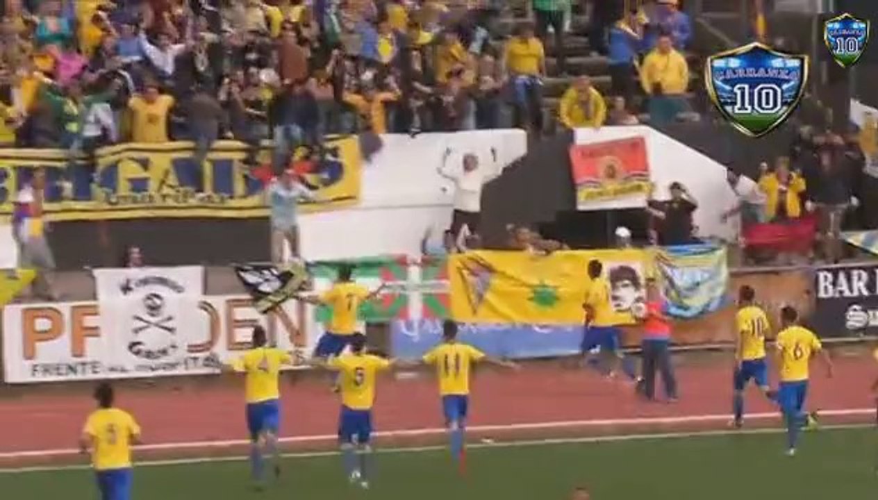 falta lanzada por villar y gol de airam