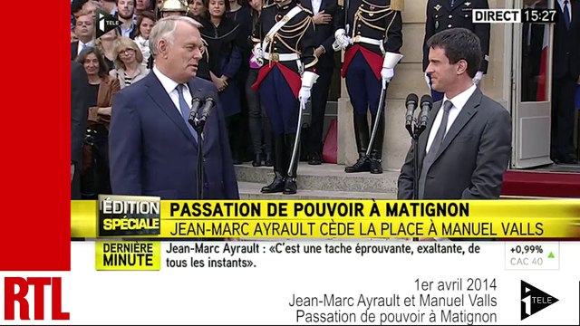VIDÉO - Remaniement : la passation de pouvoir entre Jean-Marc Ayrault et Manuel Valls