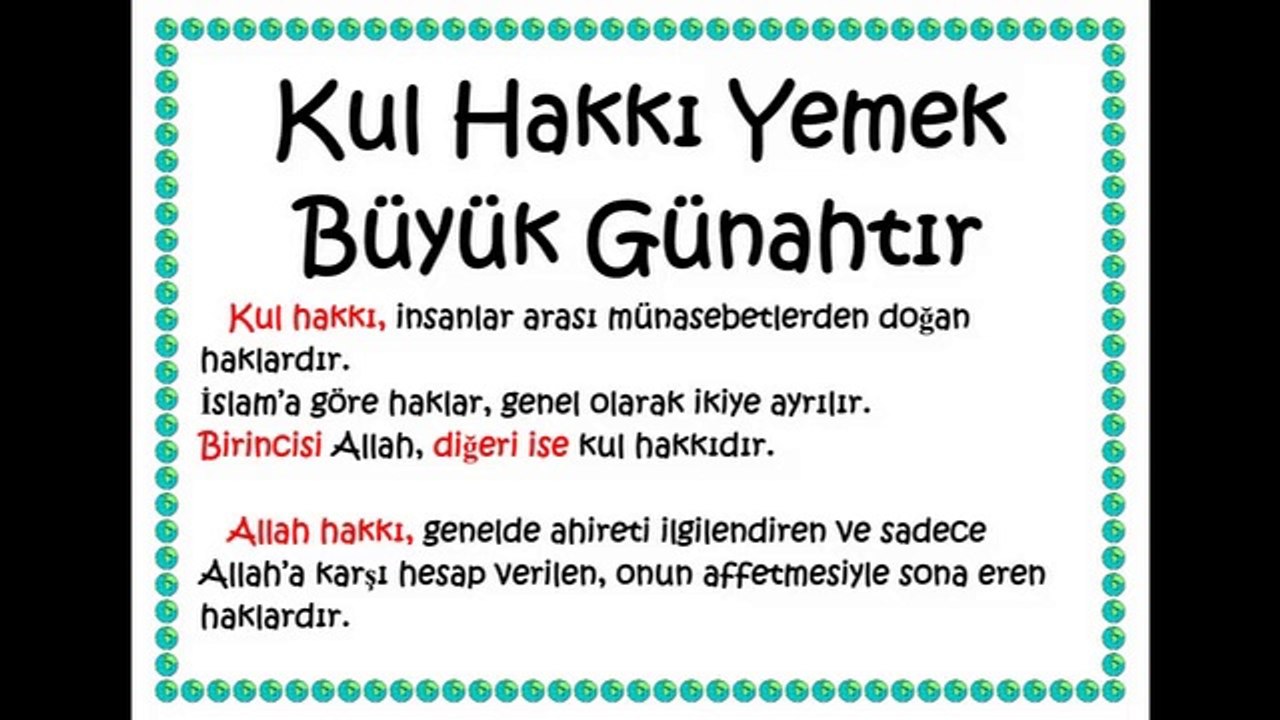 KUL HAKKI YEMEK GÜNAHTIR. (LİSE 10. SINIF)