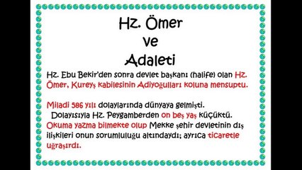 HZ. ÖMER ve ADALETİ ( DKAB dersi-lise)