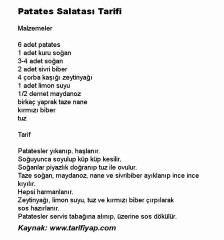 Patates Salatası Tarifi