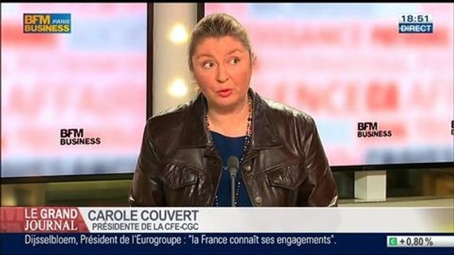 Carole Couvert, présidente de la CFE-CGC, dans Le Grand Journal - 01/04 4/4