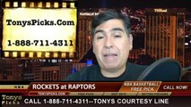 Toronto Raptors vs. Houston Rockets Pick Prediction NBA Pro Basketball Odds Preview 4-3-2014