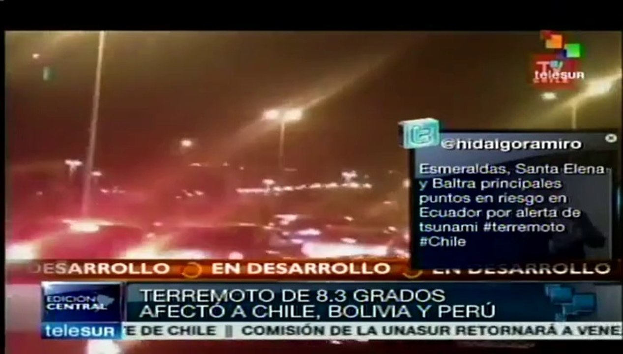 Alerta de tsunami en Chile, Perú y Ecuador tras...