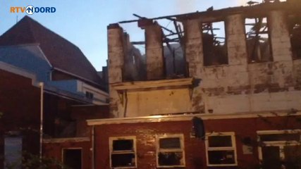 Beelden van de schade aan pand Herestraat - RTV Noord