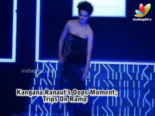 Kangana Ranaut's OOPS Moment; Trips On Ramp | Hindi Hot Latest News | IBFW 2014