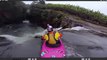 Watch a kayaker go over a waterfall wearing a helmet cam