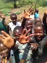 Great White Sasquatch! 1st time kiddo's of Congo see white dude!