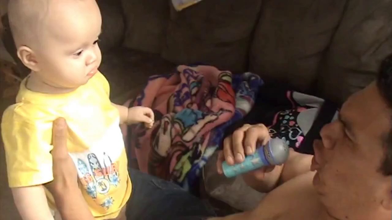 Baby doesn't like dad's singing