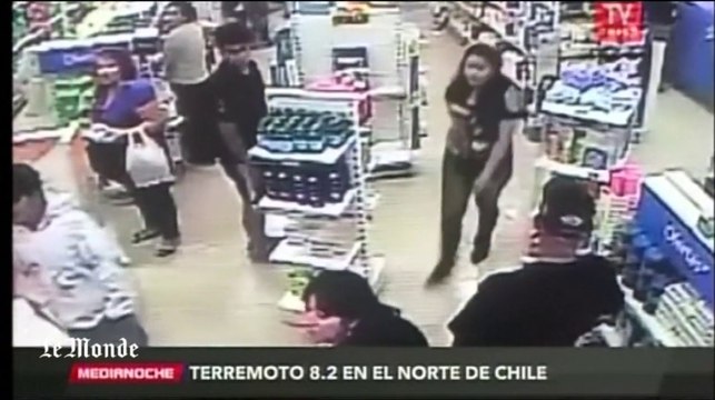 Chili : le séisme vu de l'interieur d'un magasin