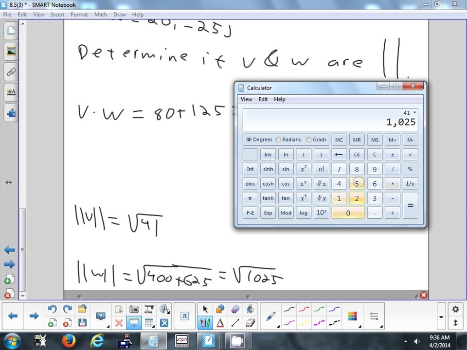 8.5(3) Dot Product 4-2-14