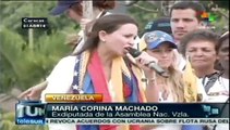 Marcha a favor de política venezolana Machado causa destrozos