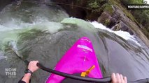 Insane kayaker rows off a 60-foot waterfall - Bing Videos