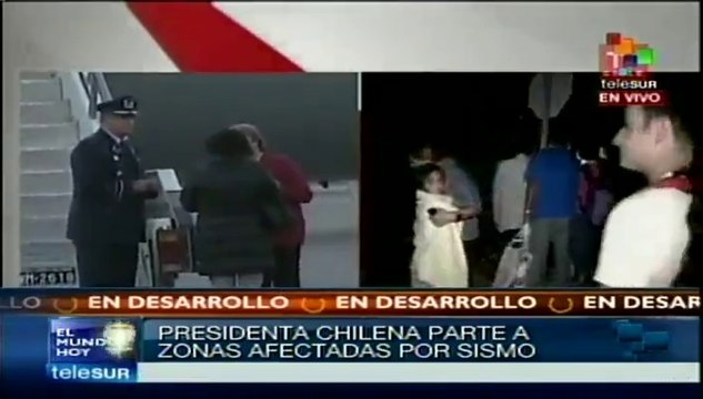 Recorrerá Bachelet zonas afectadas por el sismo, en el norte de Chile