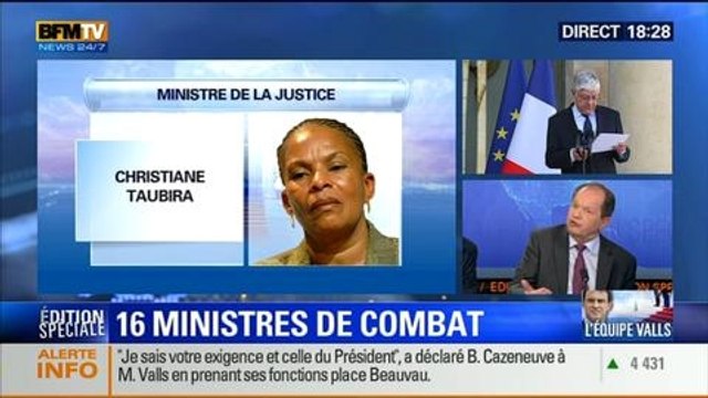 BFM Story - Édition spéciale sur l'équipe Valls: Christiane Taubira maintenue à la Justice: que devient la réforme pénale ? - 02/04 4/7