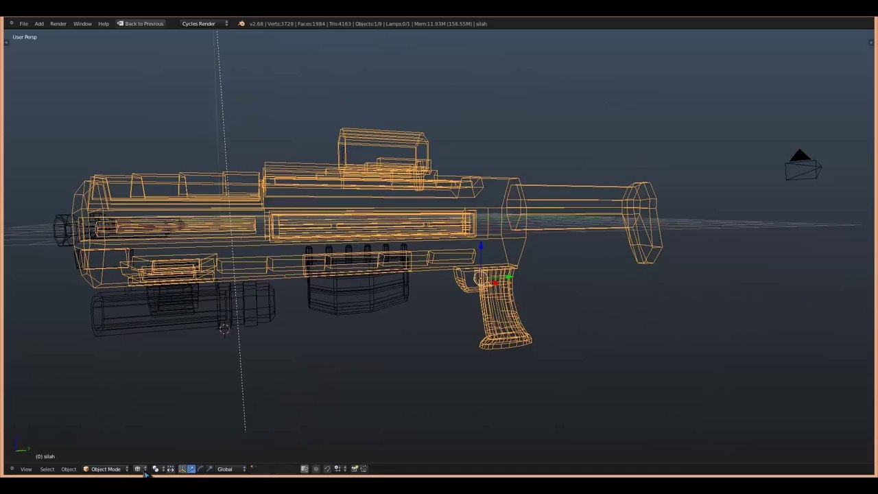 blender silah modelleri