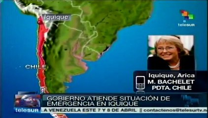 Pdta. Michelle Bachelet llega a la zona del terremoto en Chile