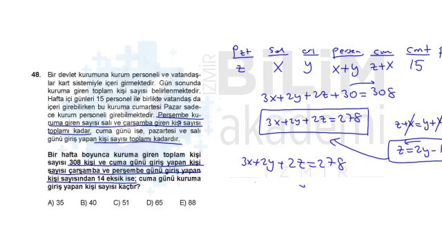 Türkiye Geneli Deneme Sınavı 05 - Lisans Genel Yetenek - Genel Kültür - Matematik Soru Çözümü