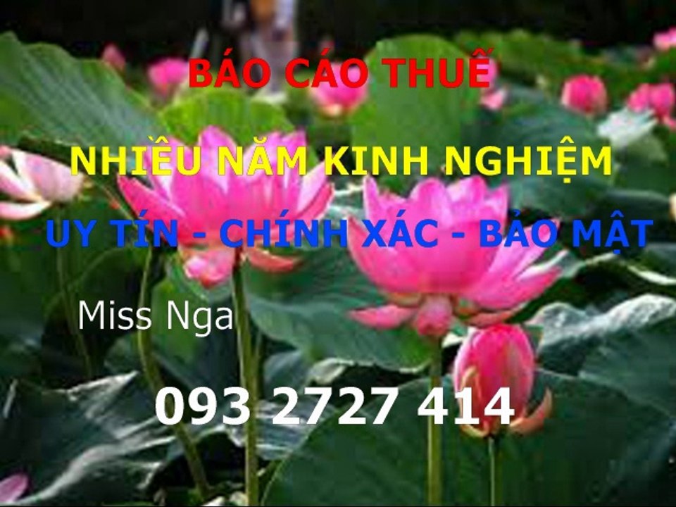 Chuyên báo cáo Thuế tại nhà quận 9 call 0932727414