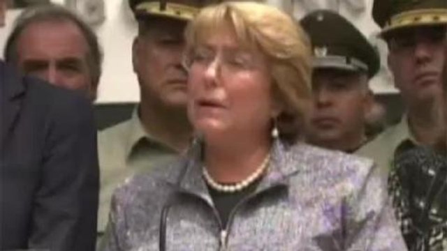 Bachelet praises citizens after Chile quake