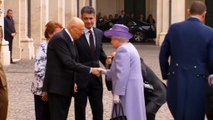 Italy's Napolitano welcomes Britain's Queen Elizabeth