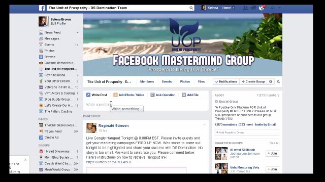 Join Unit of Prosperity Team Google Hangouts Mondays and Thursdays 8PM/EST (5PM/PST)