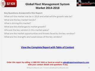 Market Study of Global Fleet Management System Industry and Its Major Segments