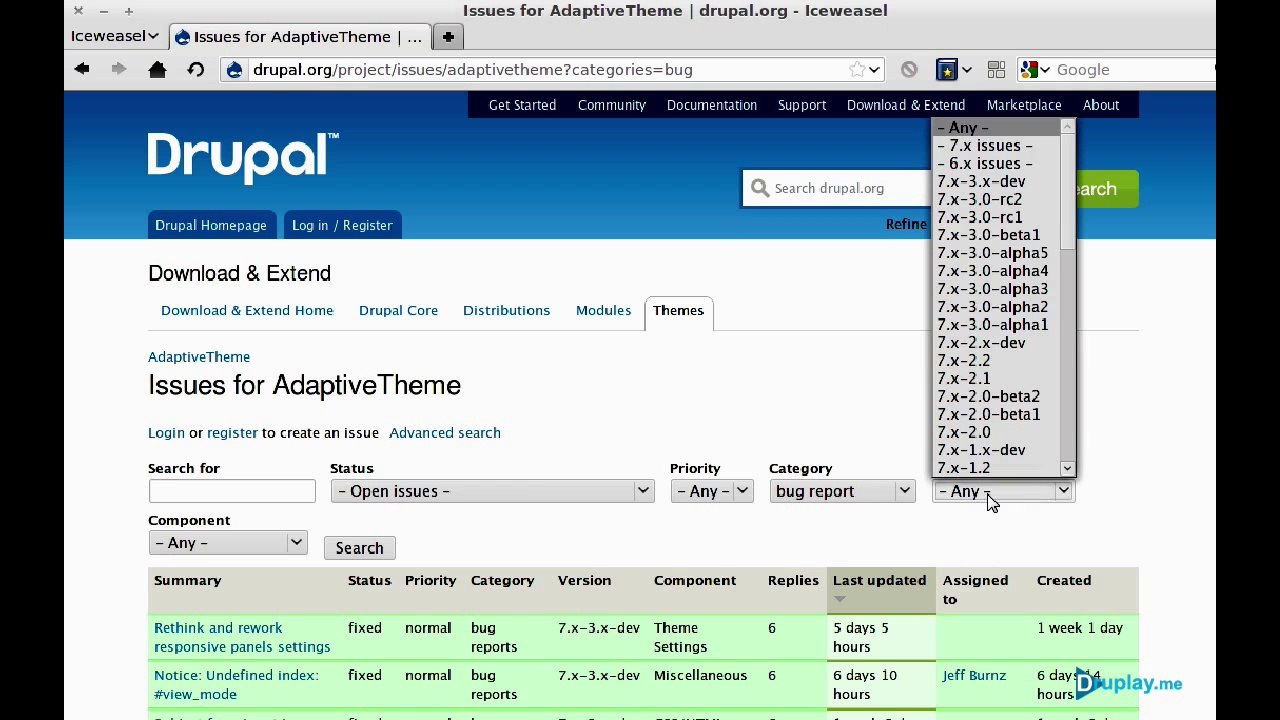 Drupal le fonctionnement des versions