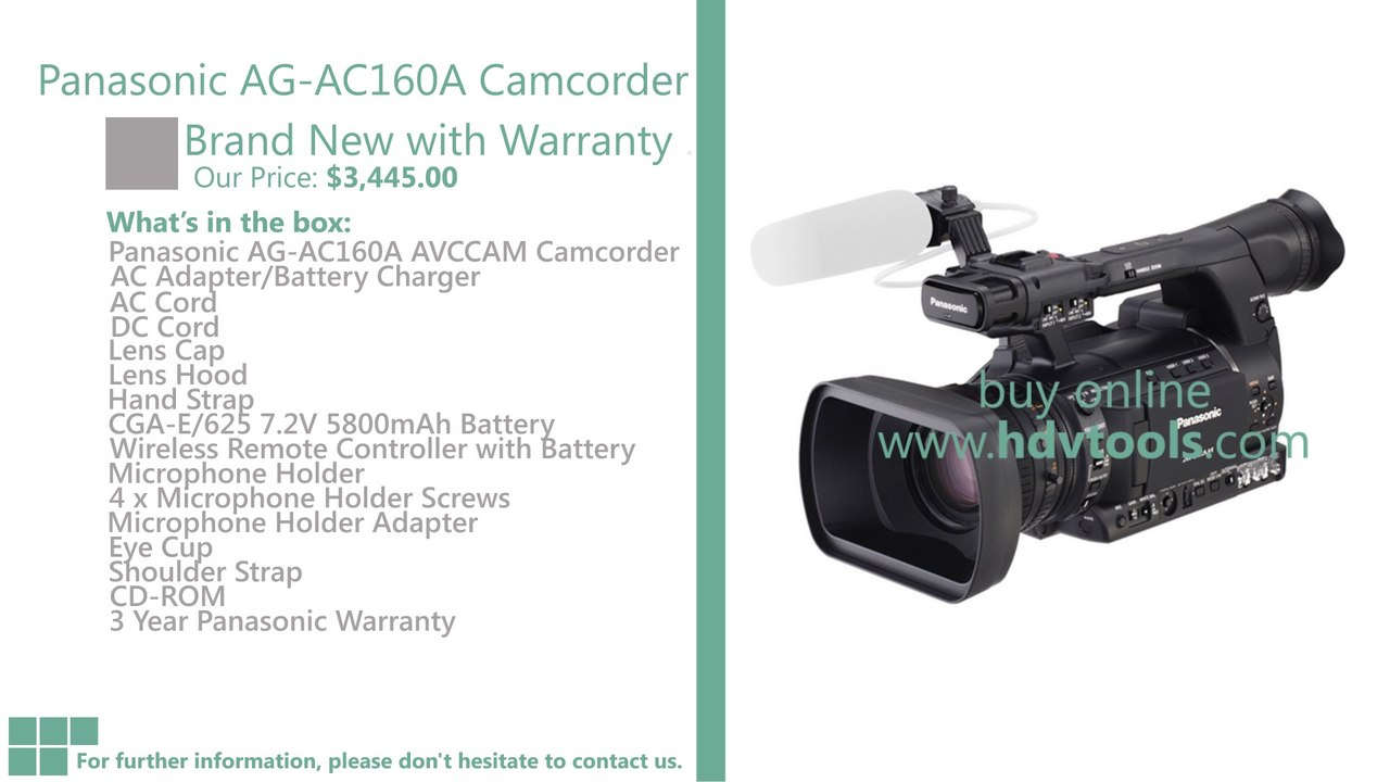 Panasonic AG-AC160A Price $3445 Brand New with Warranty