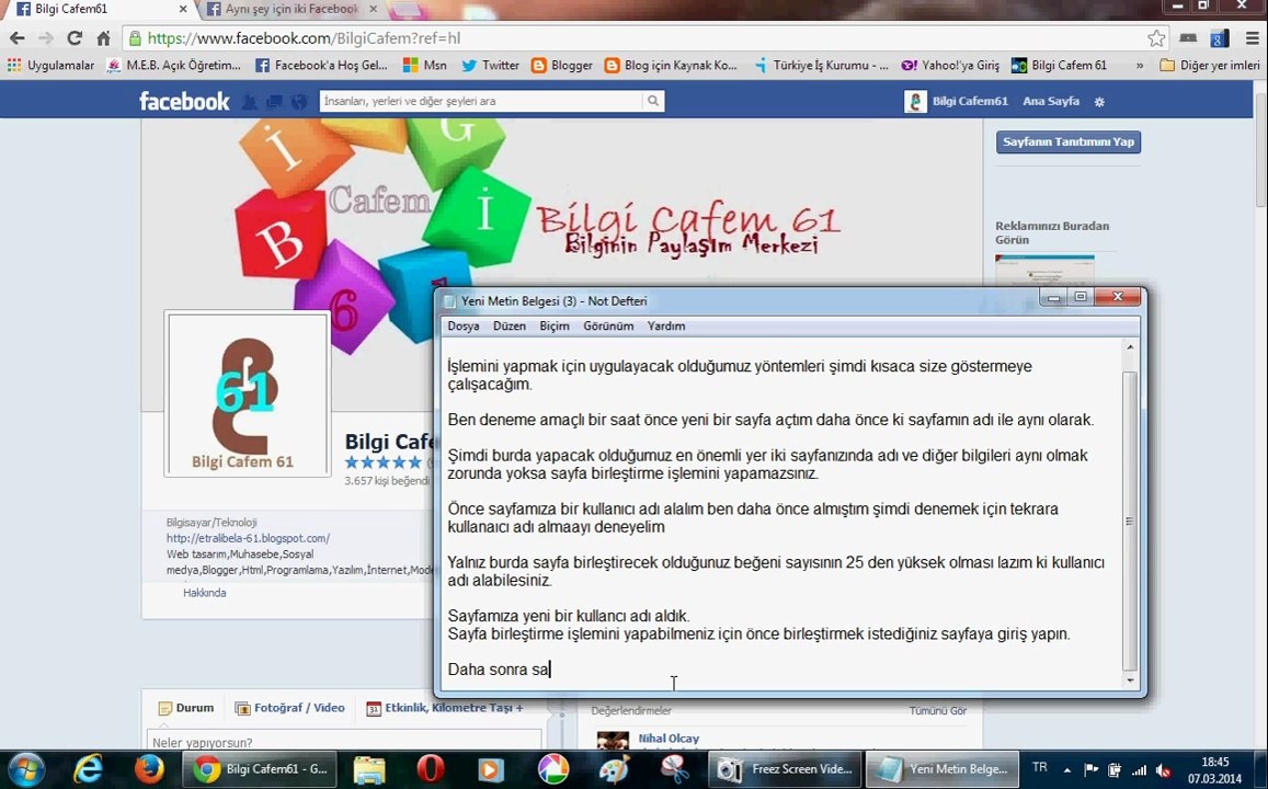 Facebook Sayfa Birleştirme İşlemi