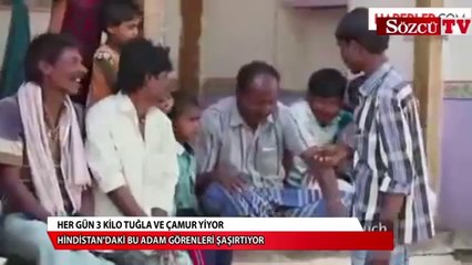 Her gün 3 kilo tuğla yiyor