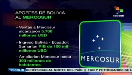 Beneficios de ingreso de Bolivia al Mercosur