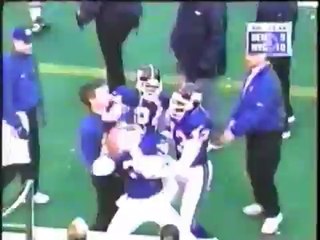 Strahan sack and Shaun Williams INT of Elway