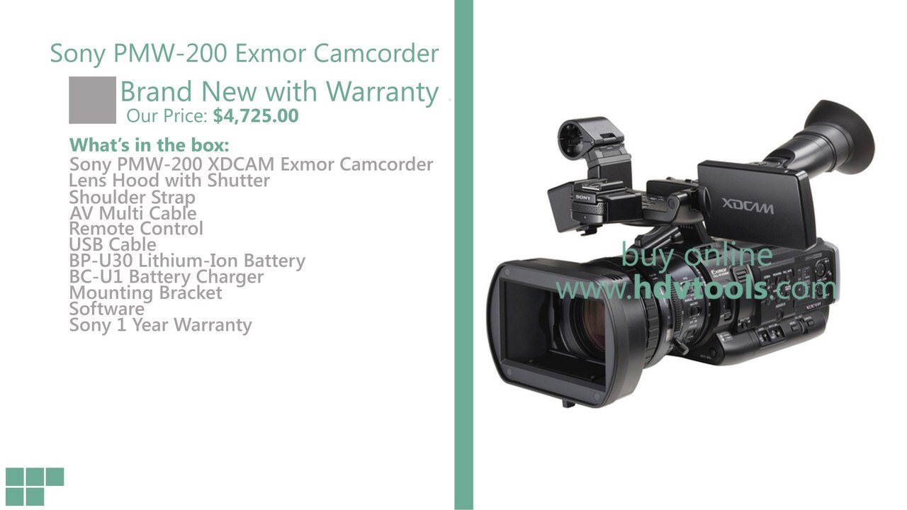 Sony PMW-200 XdCam Price $4725 Brand New with Warranty
