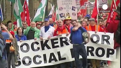 Escenas violentas en Bruselas contra la austeridad