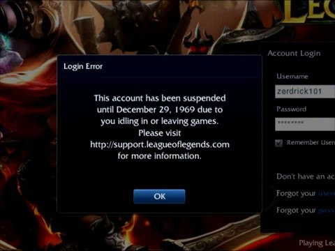 PlayerUp.com - Buy Sell Accounts - My League of legends account is suspended until 1969(1)