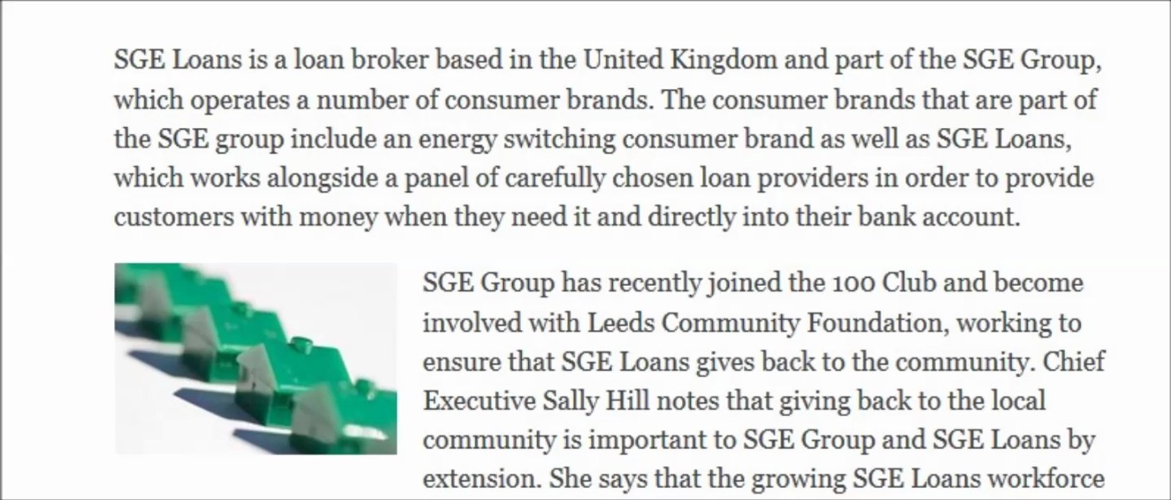 SGE Loans | UK Loan Broker Giving Back to the Community