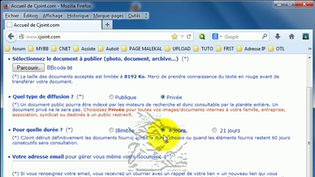 Utilisation de Cjoint