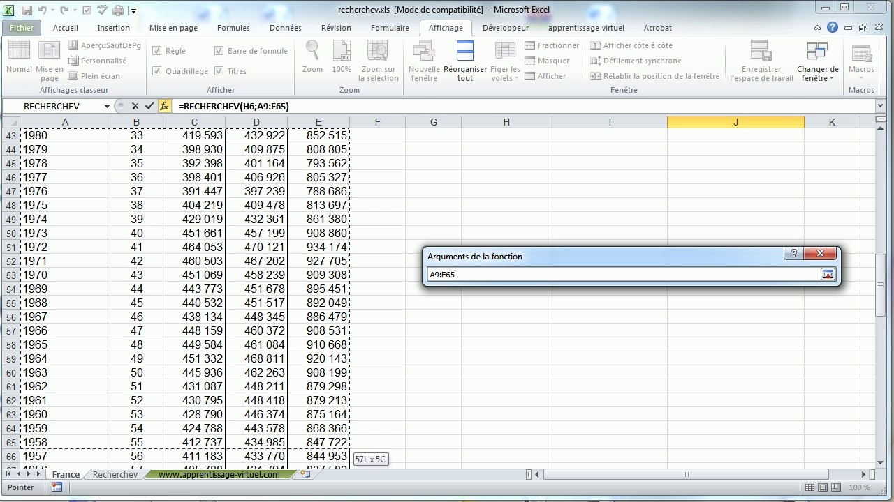 Fonction RechercheV sur [Excel]