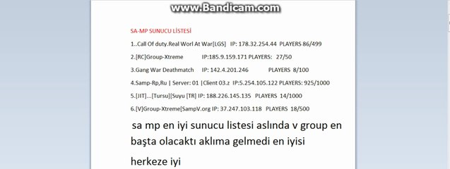 Turkish Game-SA-MP En İyi Sunucu Listesi
