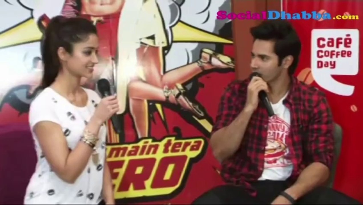 Varun & Ileana arrived at coffee shop to promote their film ''Main Tera Hero''