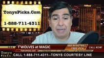 Orlando Magic vs. Minnesota Timberwolves Pick Prediction NBA Pro Basketball Odds Preview 4-5-2014