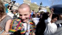 Bataille géante de polochons en plein Paris