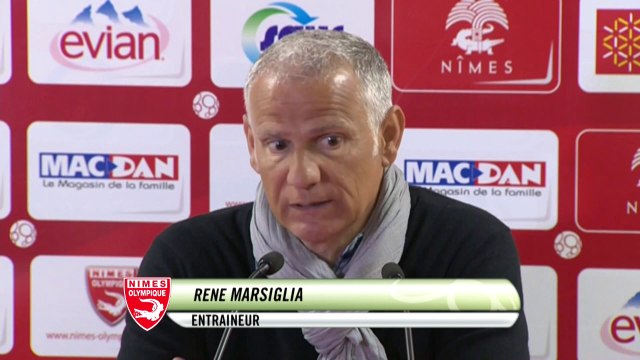 Conférence de presse Nîmes Olympique - AS Nancy-Lorraine (0-1) : René MARSIGLIA (NIMES) - Pablo CORREA (ASNL) - 2013/2014