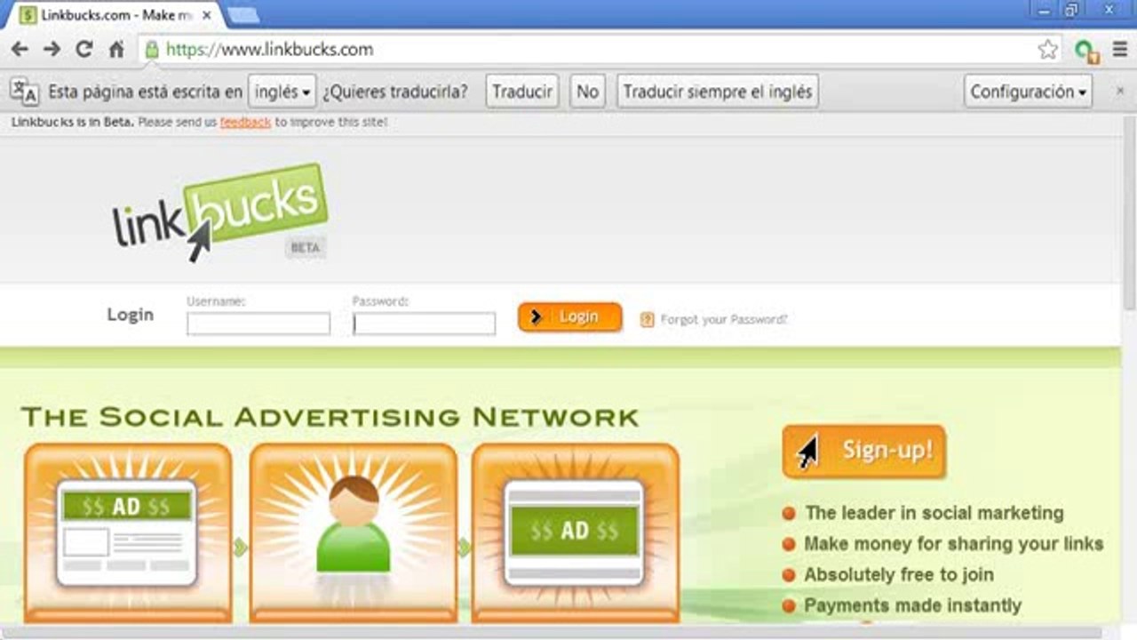 Gana Dinero acortando links Internet linkbucks